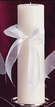 Unity Candle With Organza Bows